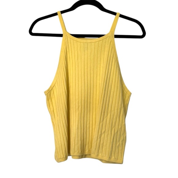 H&M Divided Ribbed Tank Top Yellow - Picture 1 of 4